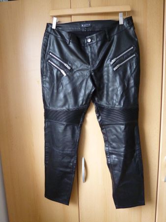 tolle Damenhose Laura Scott in Lederoptik, schwarz, Gr. 42