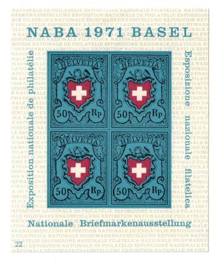 Tutti i francobolli: Gedenkblock NABA 1971 BASEL (Block 22) – Usato da Frauenfeld venduto da POML