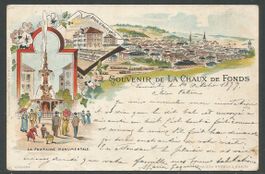 Carte P de 1899 ( Souvenir de La Chaux-de-Fonds )