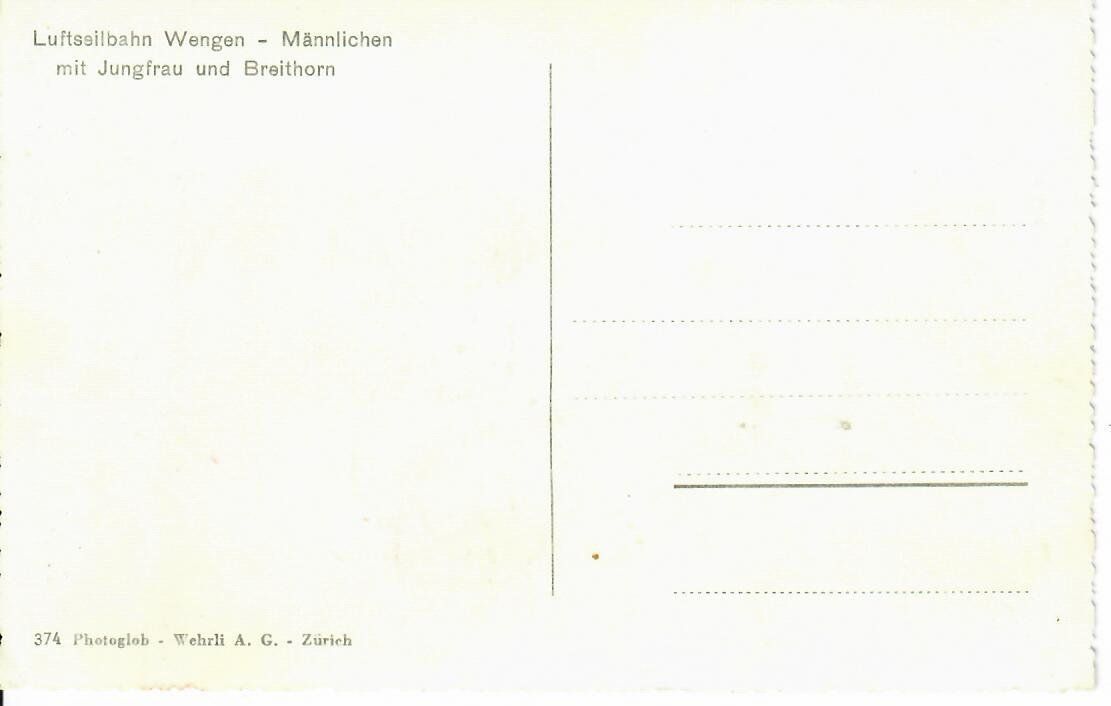 Cartoline postali: Luftseilbahn, Wengen - Männlichen – Usato da Hochdorf venduto da Ziegel-16 1