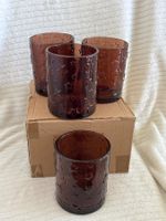 4 Stück Glas Teelichthalter mit Sternen
