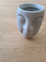 KOLIBRI HOME Vase Gesicht Motiv, Grau guter Zustand
