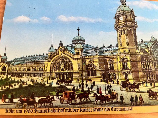 Cartoline postali: AK  Köln - HBF  1900 mit Kaiserkrone – Usato da Romanshorn venduto da Knut4