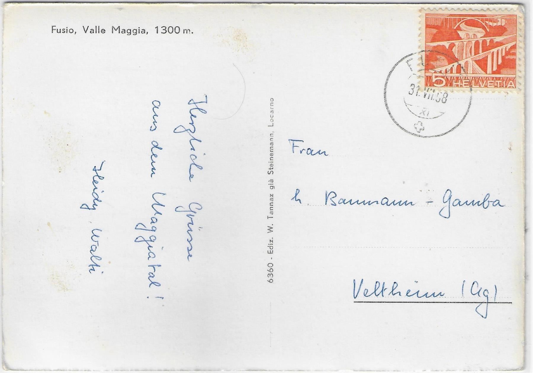 Cartes postales: Fusio - Valle Maggia – Antique à Ettingen par Kartenplanet 1