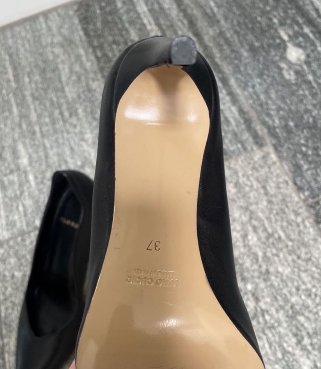 Globus Scarpe da donna: New Globus Black Leather Pointed Heels - Size 37 – Nuovo e nell'imballaggio originale da Sementina venduto da NinaDel 5
