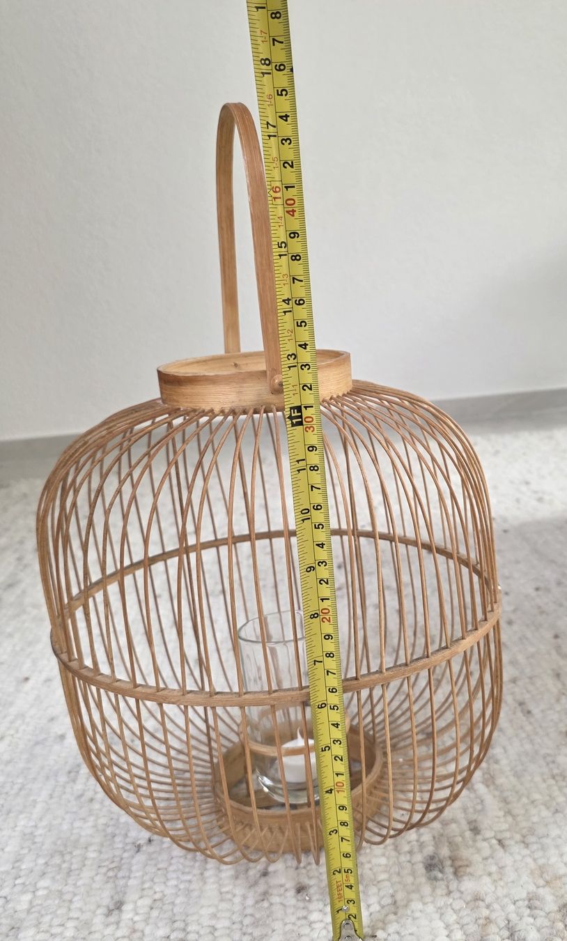 Lanterne: Windlicht Bambus mit Glas und Kerze  – Usato da Rheinsulz venduto da Gilea 4