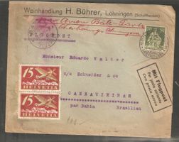 F3 Paar interessanter Flugbrief nach Brasilien