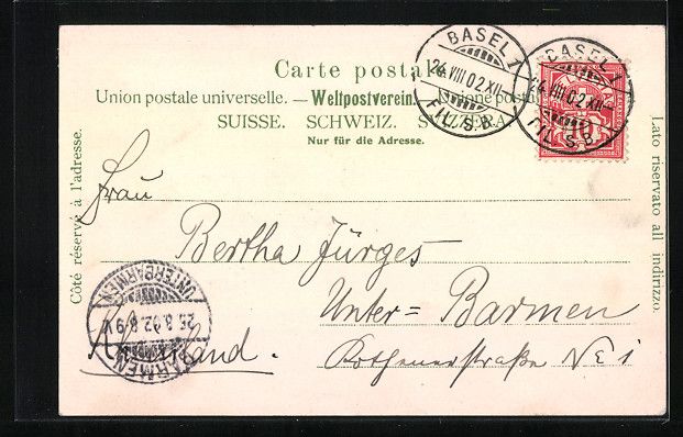Cartes postales: Litho Basel, Münster, Marktplatz m. Rat – D'occasion à Berlin par bartko-reher 1