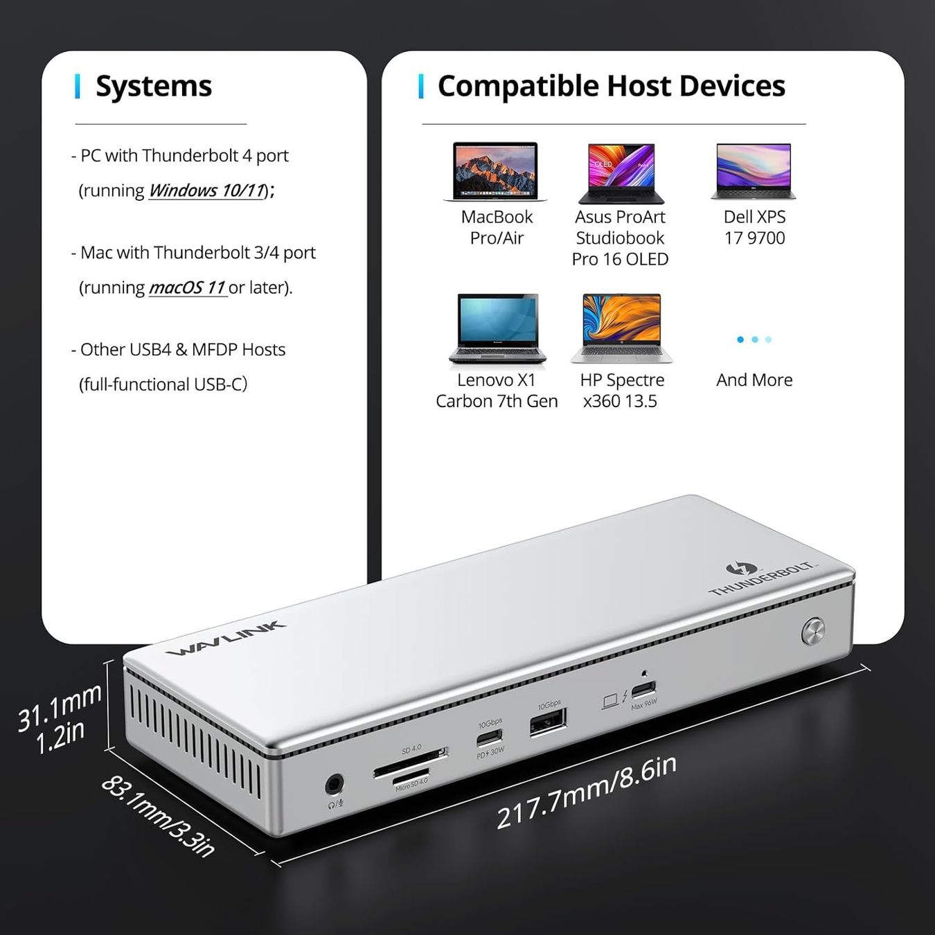 Docking station: Thunderbolt 4 Dock 13-in-1 96W 8K HDMI – Nuovo e nell'imballaggio originale da Suhr venduto da SchnapperCH 7