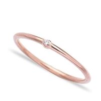 Ring fein Solitär Zirkon 925 roségold filigran Klassiker 53
