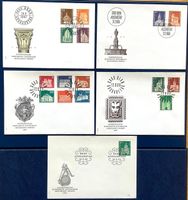 1964 - 1968 FDC Baudenkmäler auf Blanko Briefe