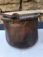 Chaudron alpage cuivre ancien, 22 cm, état d'usage.
