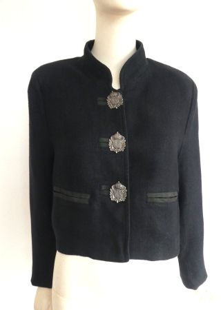 Amann Dirndl Jacke Trachten Janker Wappensujet Rücken Gr. 38