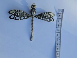 Brosche Libelle mit Strasssteinen