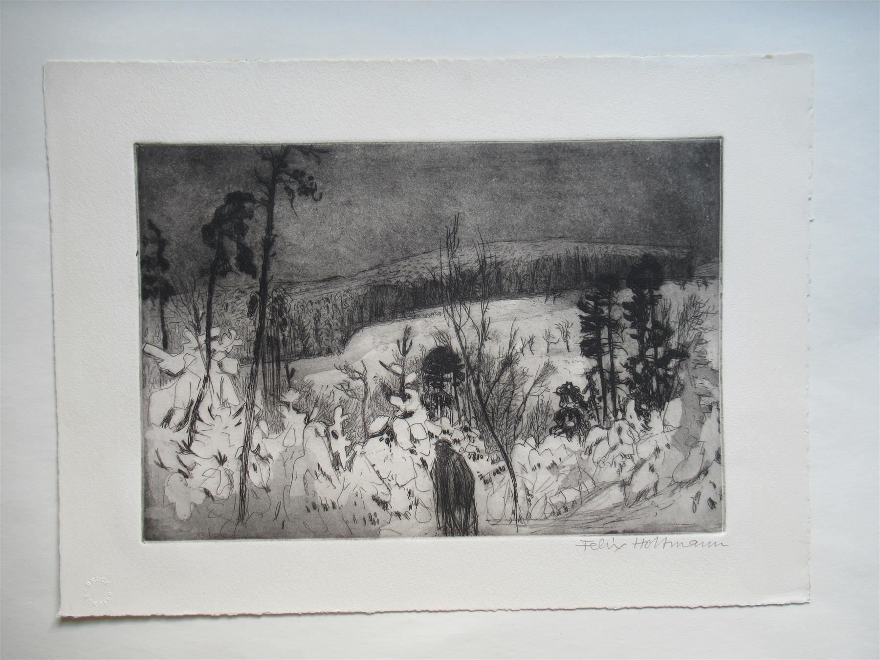 Foto & Immagini: Felix HOFFMANN Original- Radierung Waldrand – Usato da Adliswil venduto da buch_und_kunst 2