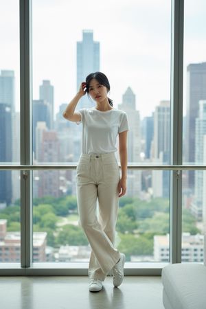 Pantalon Denim Studio Bella écru - neuf - 24