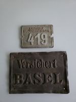 2x  Schilder Kantonale Feuerversicherung Basel 419