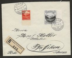 R-Brief Liechtenstein 1933 Vaduz Pfäffikon Katalog 235.-