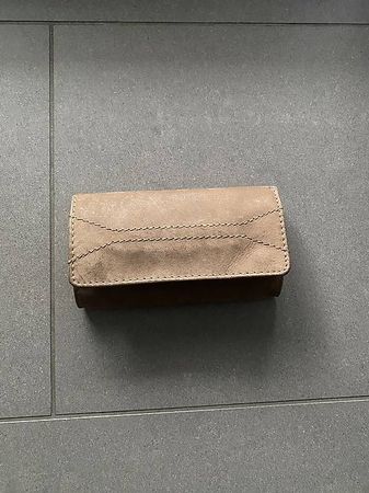 Tabaktasche mit Reissverschluss Naturleder