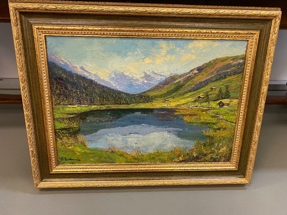 Tableau Toile 100x70cm Paysage Lac Pont - Décoration Murale Moderne ARTTOR