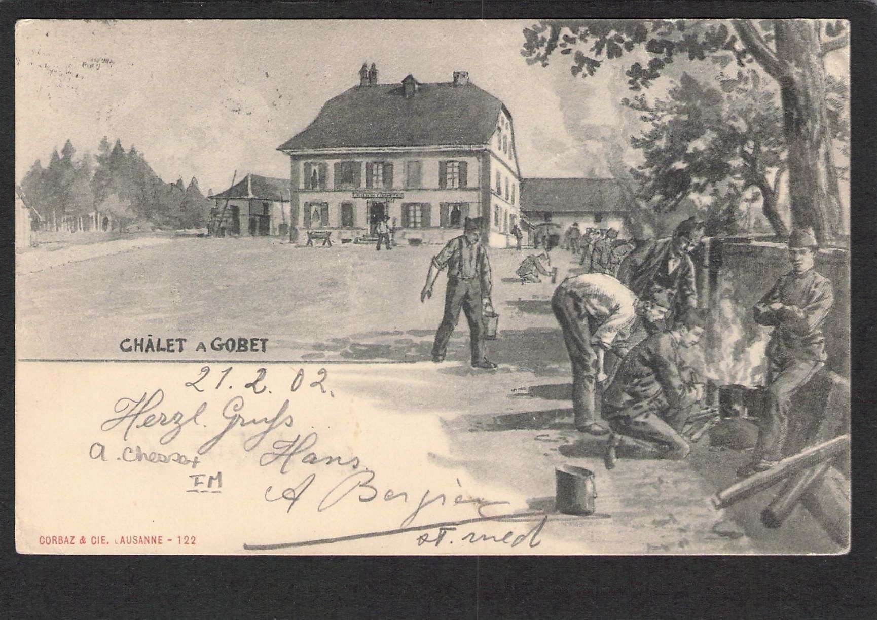 Cartoline postali: CP.VD Châlet a Gobet , Militär , 1902 – Usato da Reichenburg venduto da Pipo-67