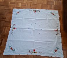 Nappe de Noël blanche /Weihnachtstischdecke weiss