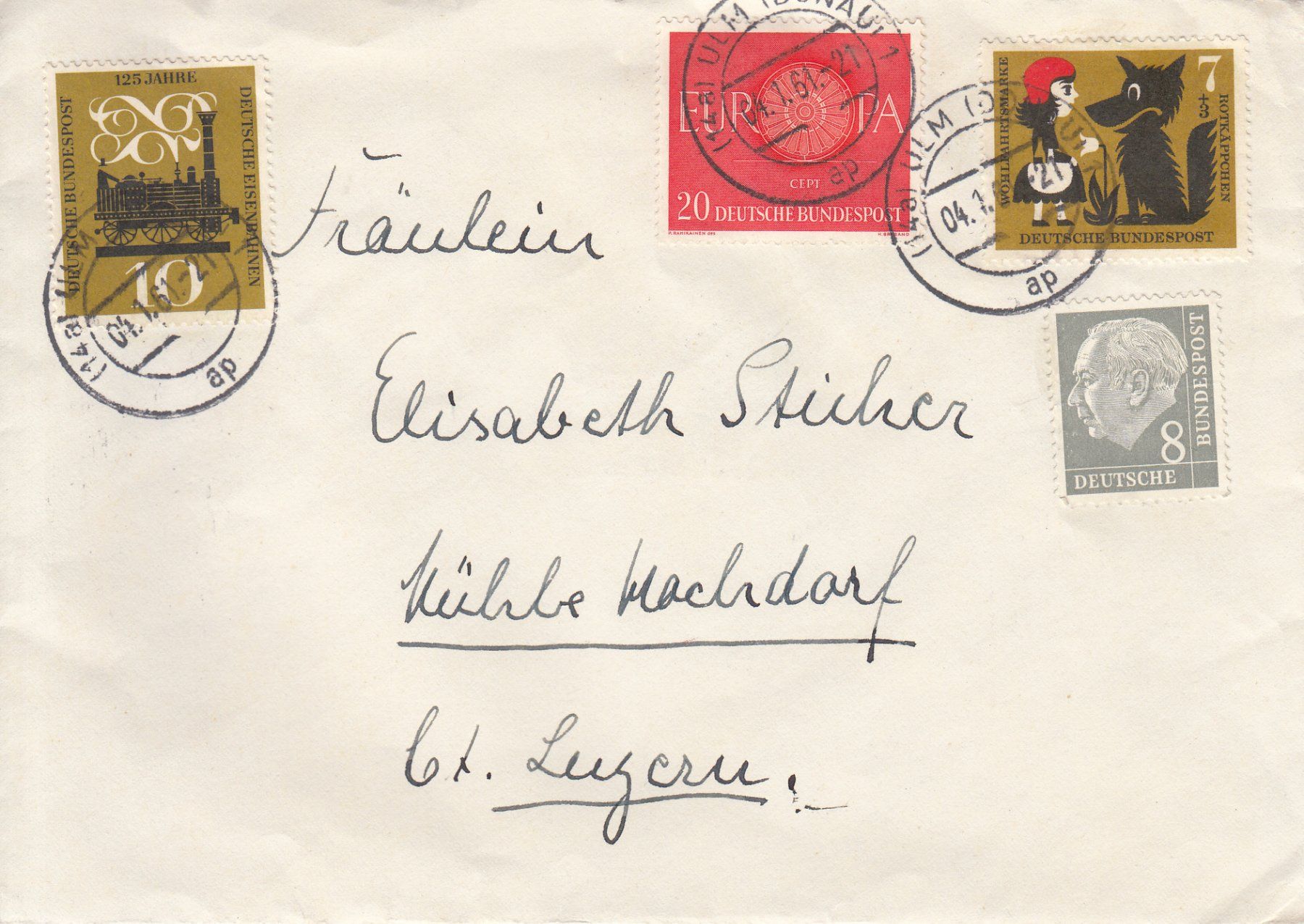 Tutti i francobolli: BRD 1959 - 1961, 6 Briefe – Usato da Bürglen TG venduto da StampGraf 6
