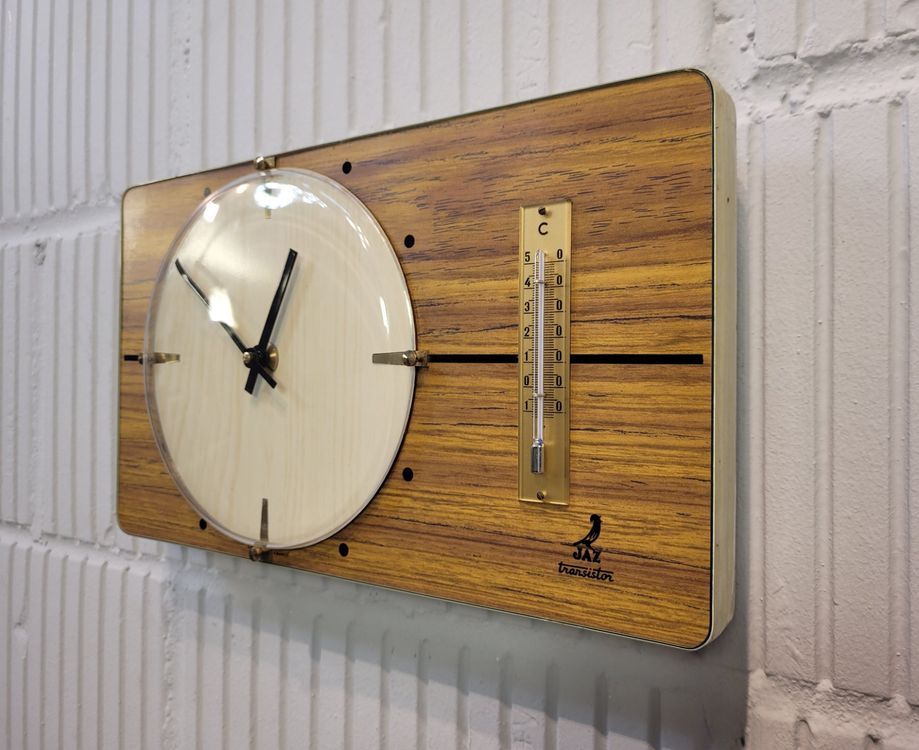 1960s JAZ Transistor Wall Clock & Thermometer France Wanduhr Acheter