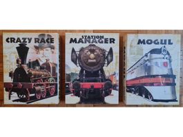 Brettspiele "Mogul", "Station Manager" und "Crazy Race"