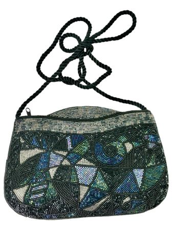 Pochette / sac de soirée vintage en perles multicolores