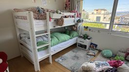 Kinderbett Etagenbett Moritz Buche Vollholz massiv weiß lack