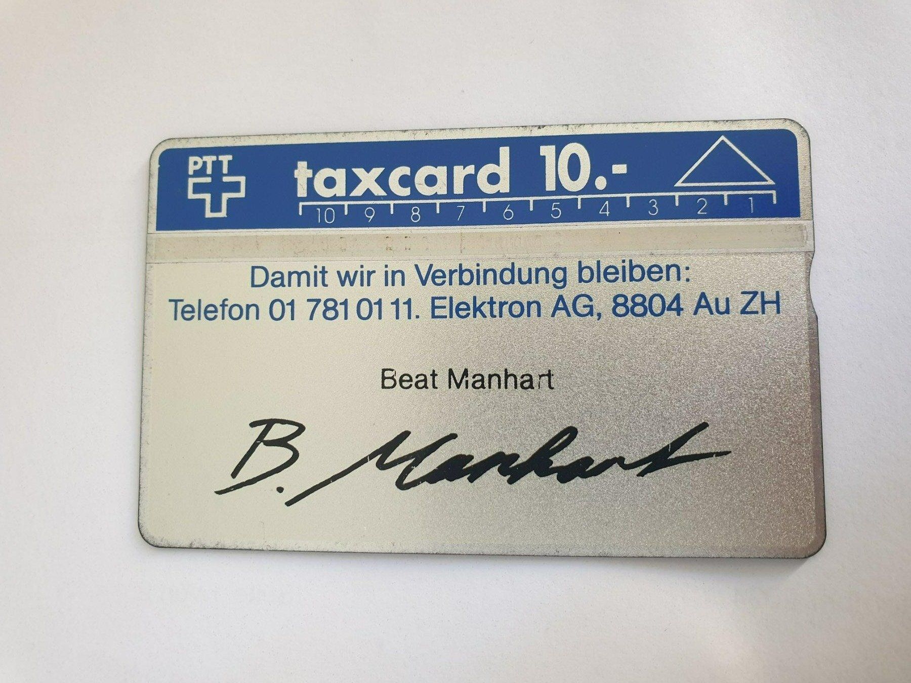Telefon- & Taxkarten: Elektron AG - Beat Manhart – Gebraucht aus Rain von chesz