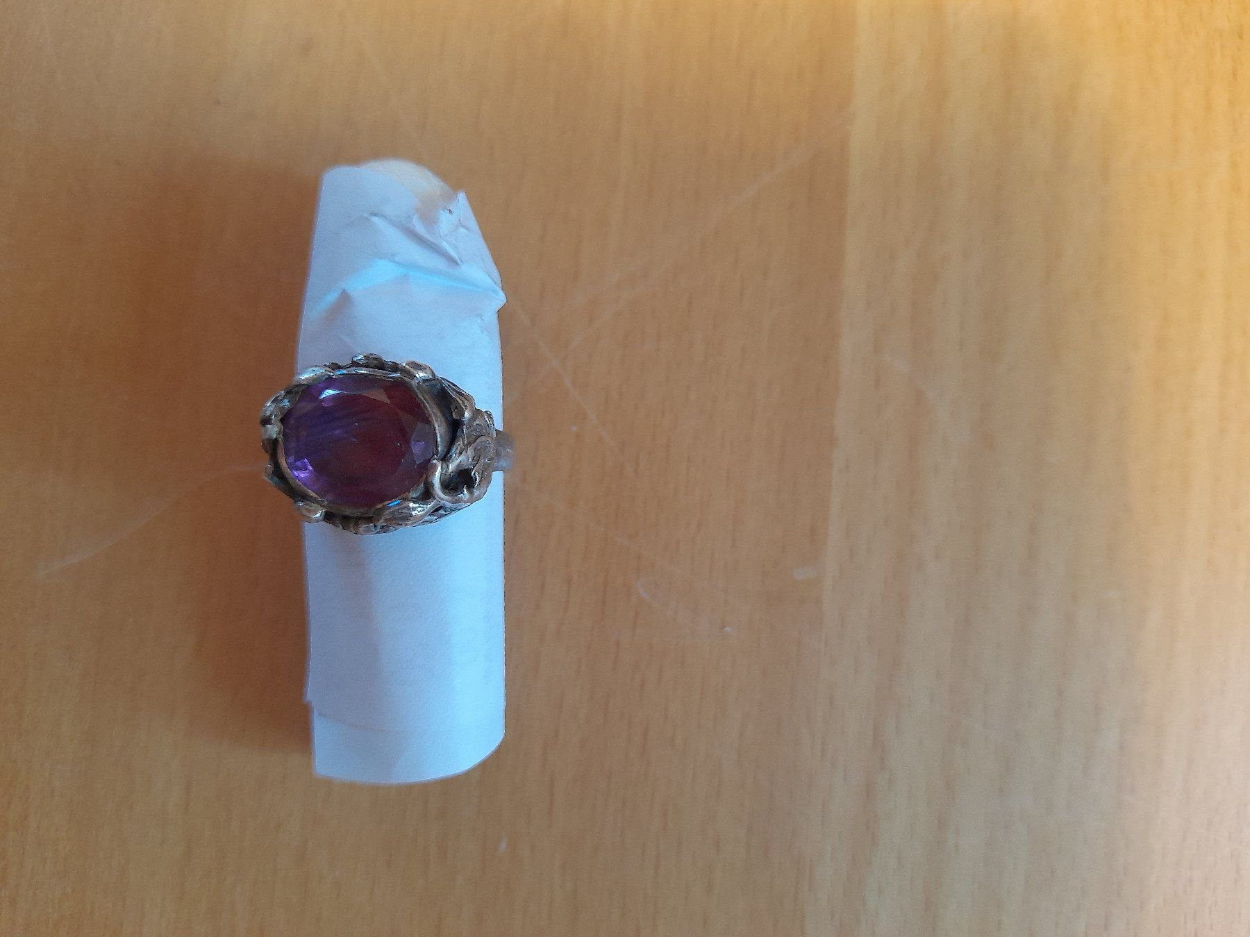 Bagues: Amethystring aus Silber . Handarbeit . – D'occasion à Leuggelbach par schmetterlings-fee 1