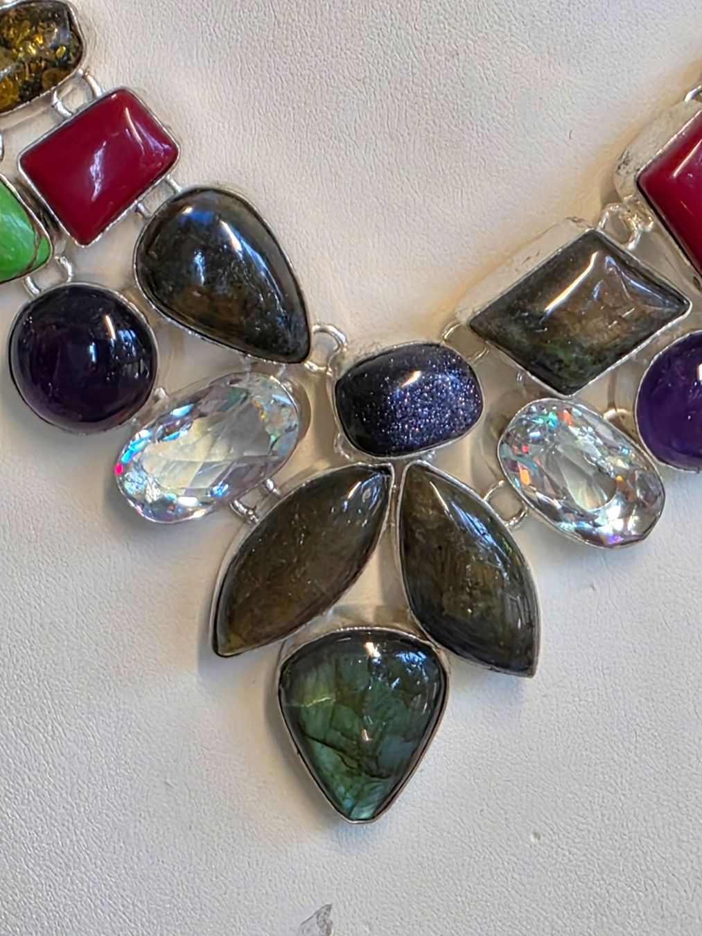 Catenine: Collier mit bunten Steinen in Silber neu – Nuovo (secondo la descrizione) da Zürich venduto da Bieter04 3