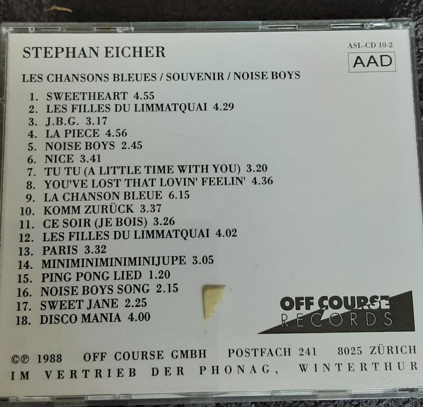 CD: Stephan Eicher CD - Les Chansons Bleues - Top Zustand! – Usato da Bremgarten AG venduto da musiccollector 1