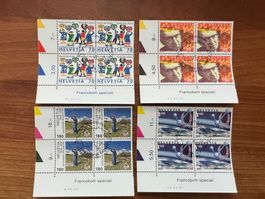1999   CH Erstag gest.Viererblock mit Tab  (K168)