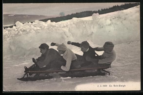 Cartoline postali: AK Glion, Bob-Sleigh auf der Rodelbahn – Usato da Berlin venduto da bartko-reher