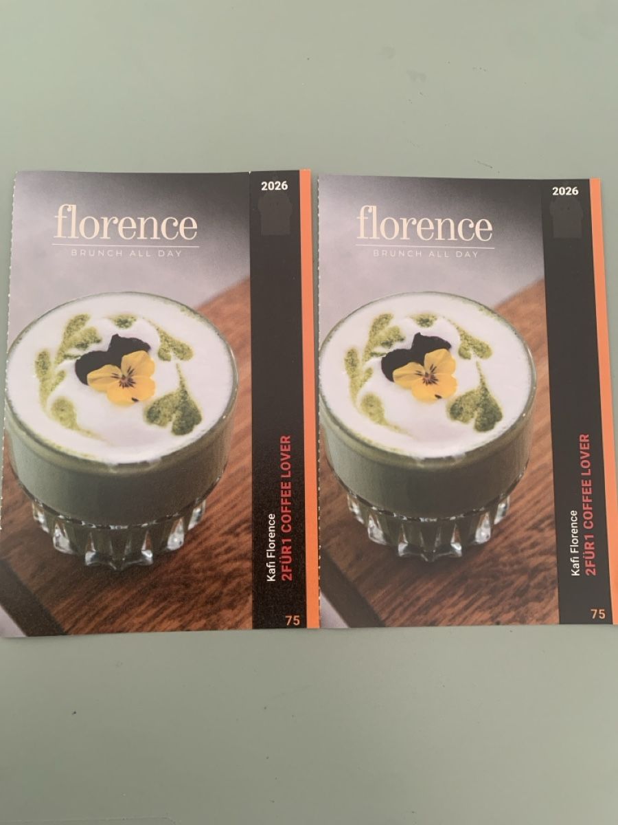 Buoni: 2x 2für1 Kafi Florence, Baden – Nuovo e nell'imballaggio originale da Attelwil venduto da TaraLee