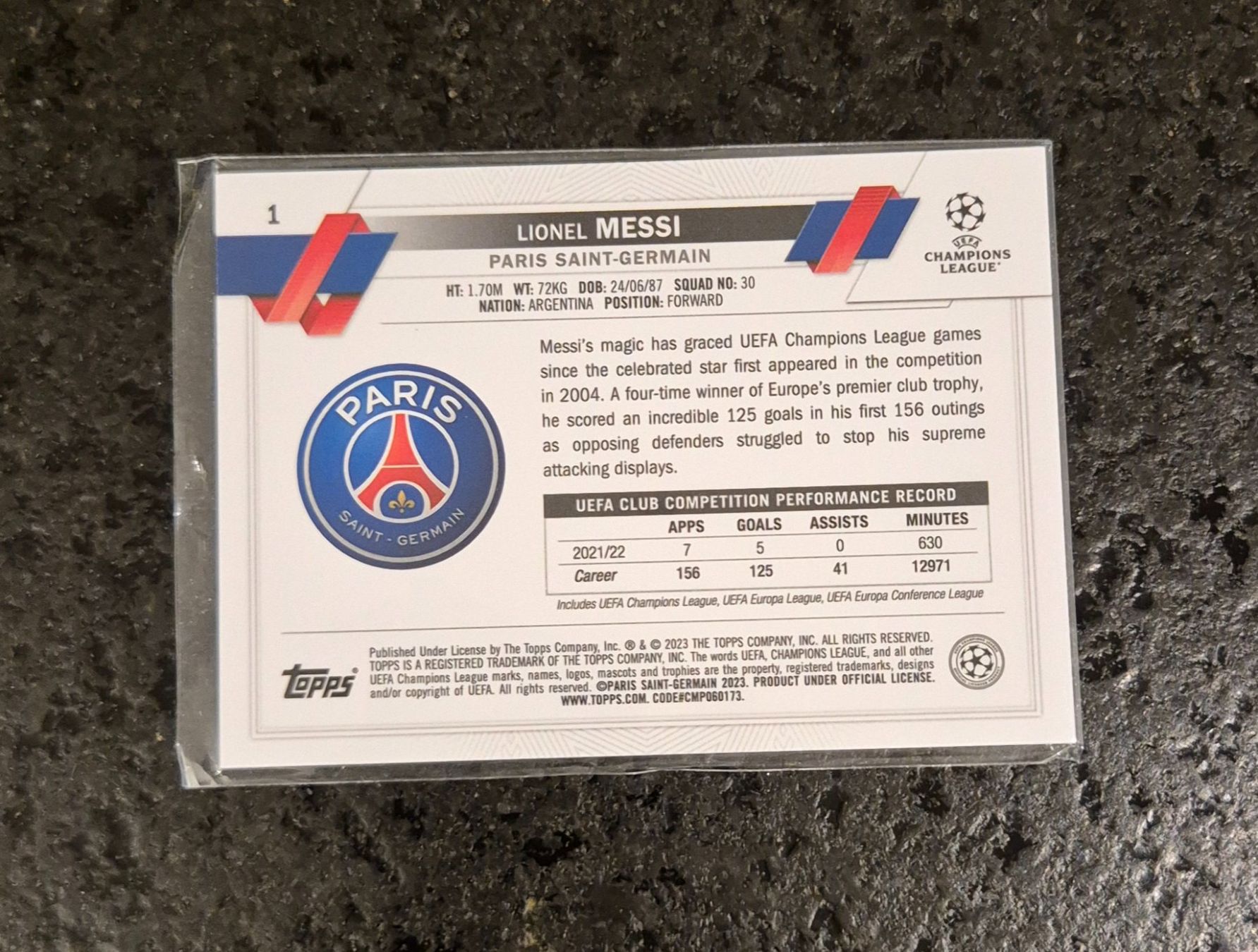 Topps Sammelbilder & Trading cards: Lionel Messi - PSG - Topps – Neu (gemäss Beschreibung) aus Burg AG von Danoe 1