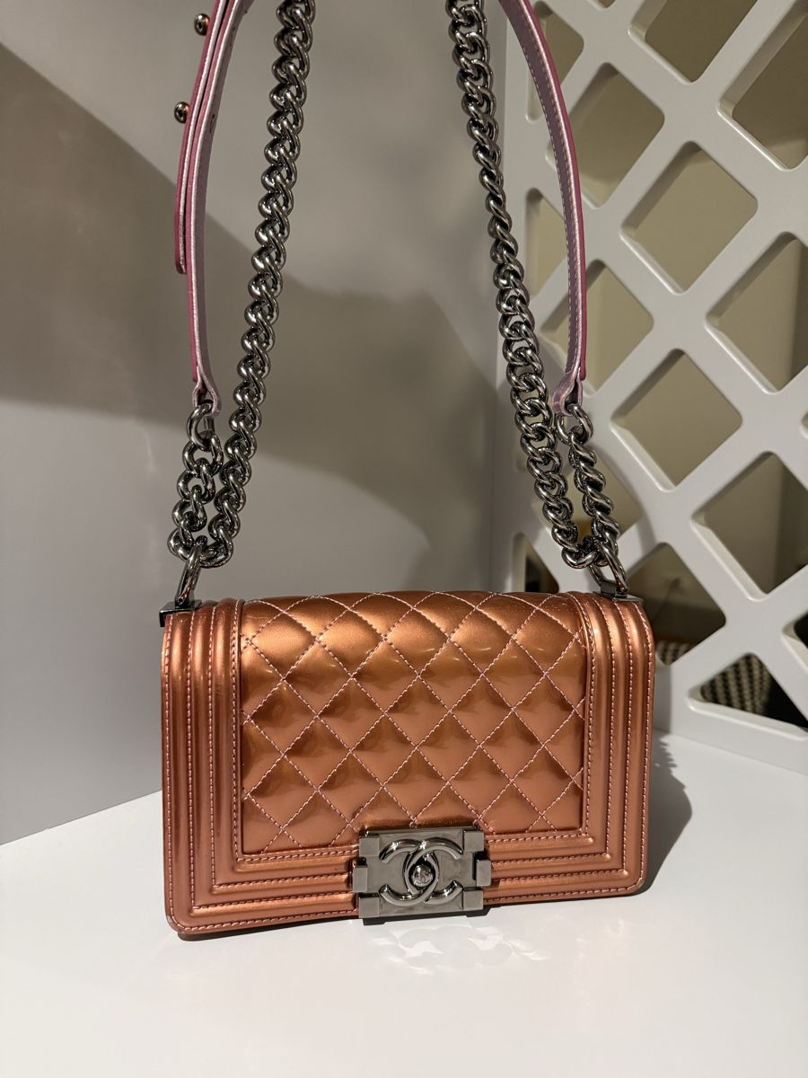 Chanel Borse da donna: Chanel Boy Bag metallic copper leather – Usato da Luzern venduto da rec_8srh