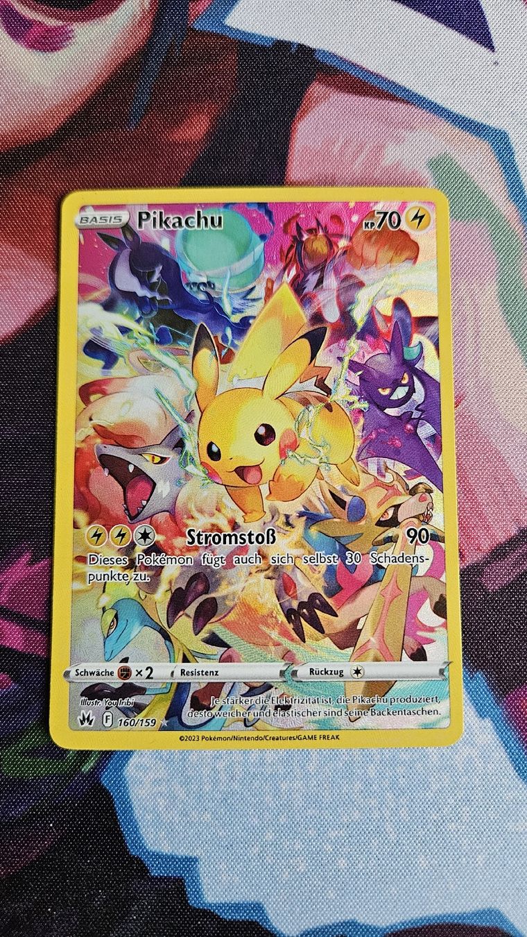 Pokémon Carte collezionabili: Pikachu F160/159, Crown Zenit – Nuovo (secondo la descrizione) da Schliern b. Köniz venduto da Smurox