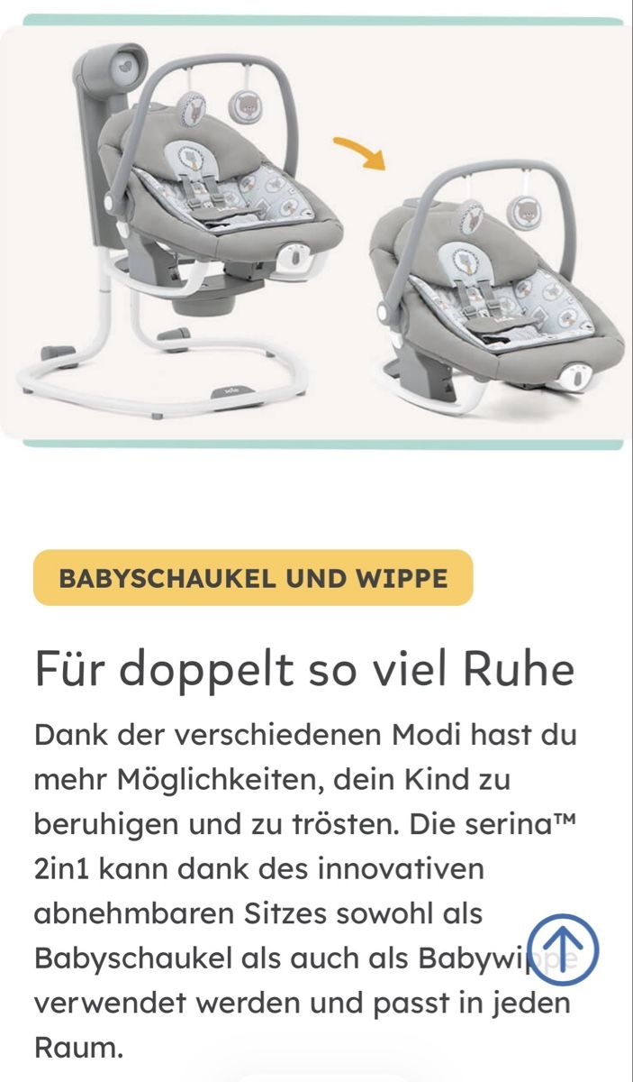 Joie Altre altalene da giardino: Joie Serina 2 in 1 Babyschaukel – Nuovo (secondo la descrizione) da Neerach venduto da priWalker93 5