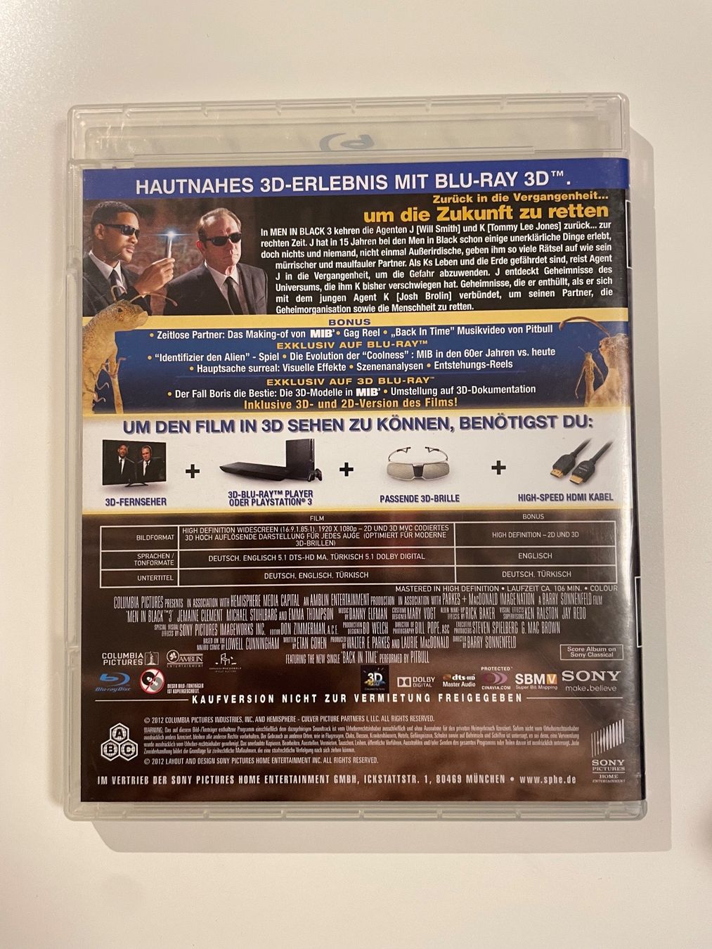 Tutti i DVDs: +++3D Bluray Man in Black 3+++ – Usato da Walliswil-Nbipp venduto da Trustable2006 1