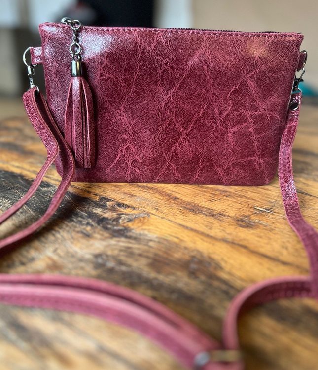 Pochette en cuir rouge - Élysée x Larmorie