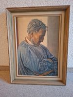 Gemälde, Bild, Hodler, Meditation, Kunstblatt gefirnisst