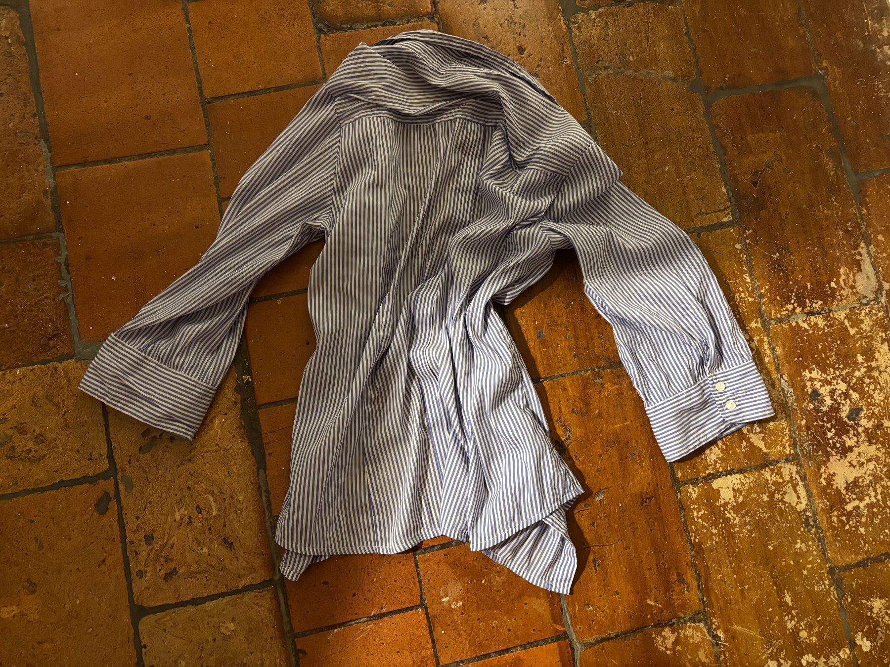 Camicette: H&M Bluse, gestreift, hellblau, Gr. 40, Damen – Usato da Weissbad venduto da FlickflauderY 6