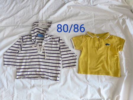 Gr. 80/86 Sweatshirt mit Kragen + Polohemd