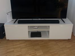 TV-Lowboard weiss mit Ablagefächern guter Zustand IKEA