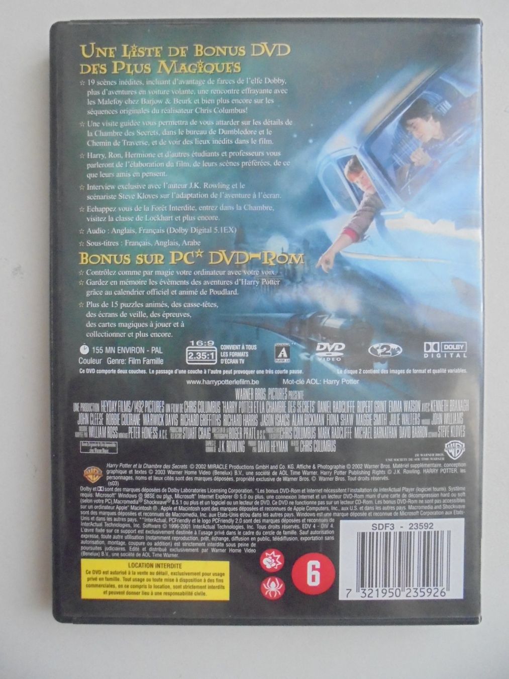 Tutti i DVDs: Harry Potter et la chambre des secrets "2 DVD format cinéma – Usato da Eclépens venduto da Consuelo 1