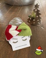 Stirnband doppelt gestrickt Handmade Grinch